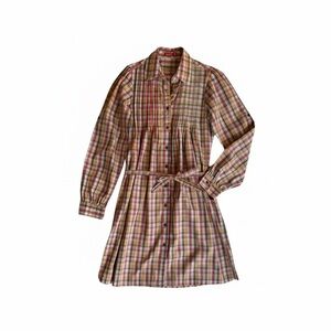 Graphis Prairie School Girl Autumn Dress Shirtdress, Plaid, Girl’s Medium